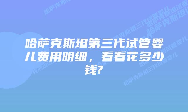 哈萨克斯坦第三代试管婴儿费用明细,看看花多少钱?