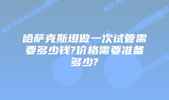 哈萨克斯坦做一次试管需要多少钱?价格需要准备多少?