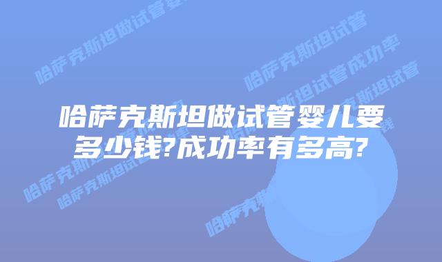 哈萨克斯坦做试管婴儿要多少钱?成功率有多高?