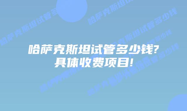 哈萨克斯坦试管多少钱?具体收费项目!