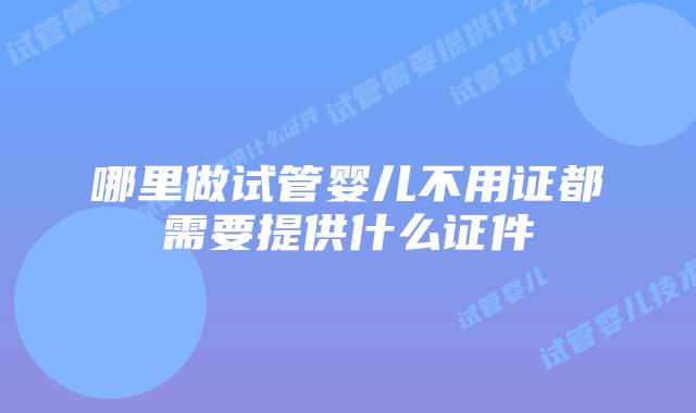 哪里做试管婴儿不用证都需要提供什么证件