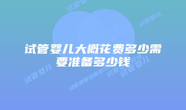 试管婴儿大概花费多少需要准备多少钱