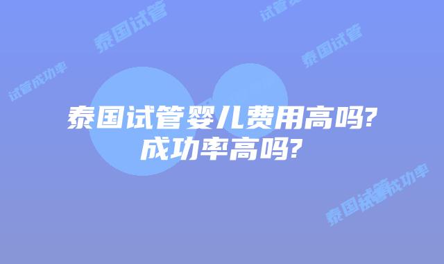 泰国试管婴儿费用高吗?成功率高吗?