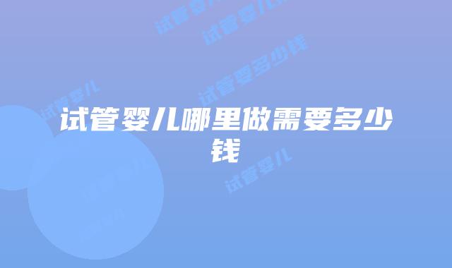 试管婴儿哪里做需要多少钱