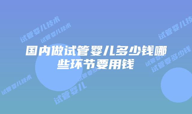 国内做试管婴儿多少钱哪些环节要用钱