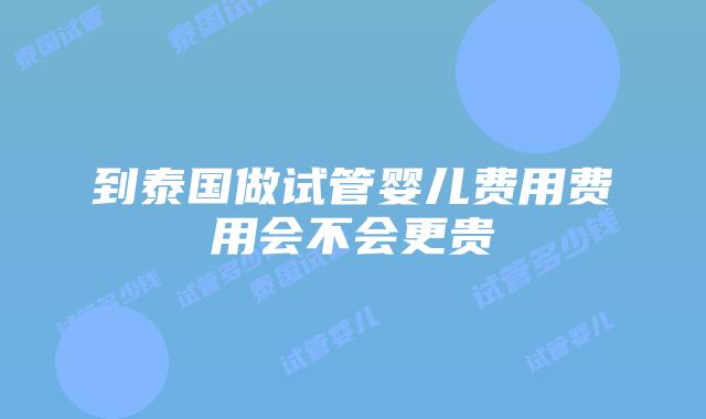 到泰国做试管婴儿费用费用会不会更贵