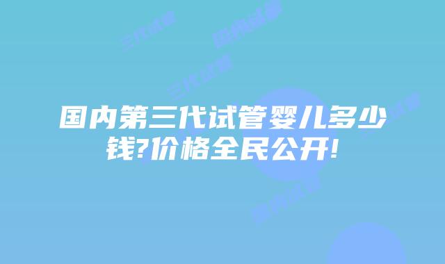 国内第三代试管婴儿多少钱?价格全民公开!