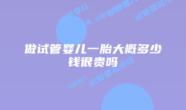 做试管婴儿一胎大概多少钱很贵吗