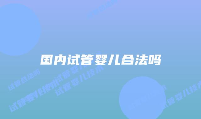 国内试管婴儿合法吗