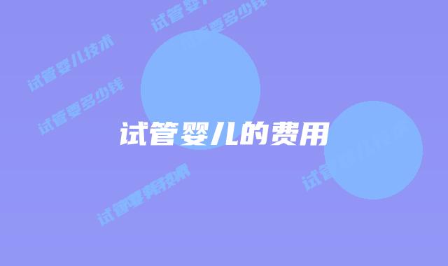 试管婴儿的费用
