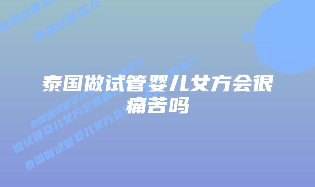 泰国做试管婴儿女方会很痛苦吗