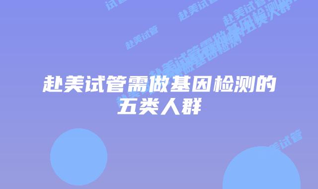 赴美试管需做基因检测的五类人群