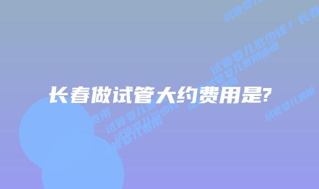 长春做试管大约费用是?