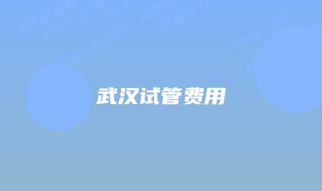 武汉试管费用
