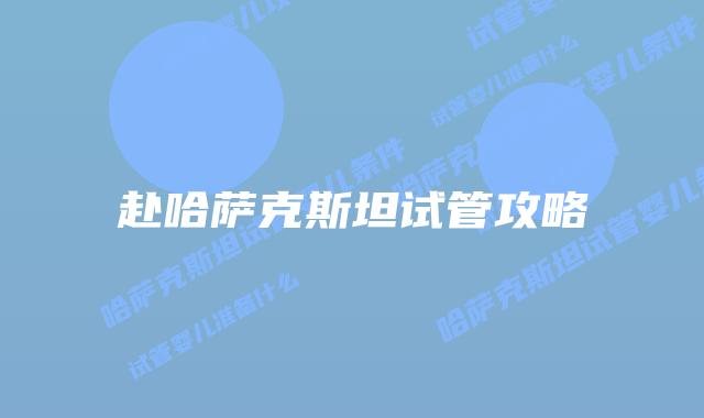 赴哈萨克斯坦试管攻略