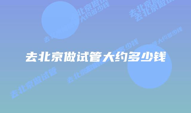 去北京做试管大约多少钱