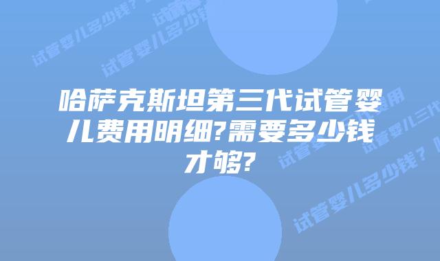 哈萨克斯坦第三代试管婴儿费用明细?需要多少钱才够?