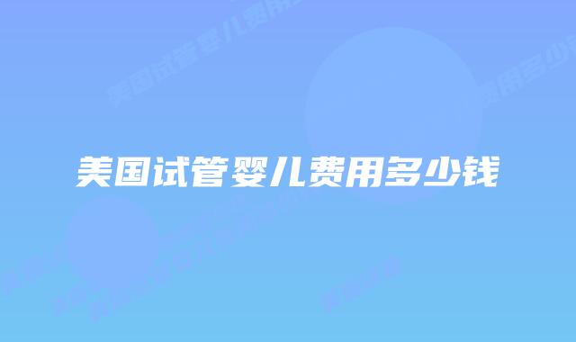 美国试管婴儿费用多少钱