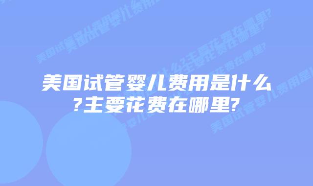 美国试管婴儿费用是什么?主要花费在哪里?