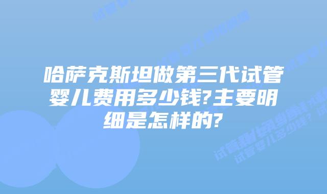 哈萨克斯坦做第三代试管婴儿费用多少钱?主要明细是怎样的?