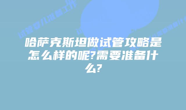 哈萨克斯坦做试管攻略是怎么样的呢?需要准备什么?