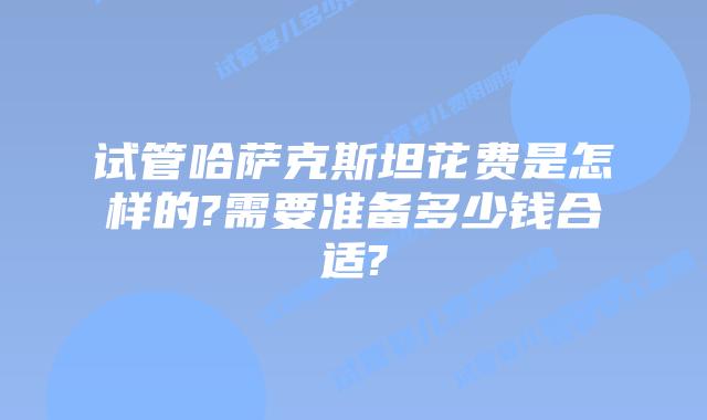 试管哈萨克斯坦花费是怎样的?需要准备多少钱合适?