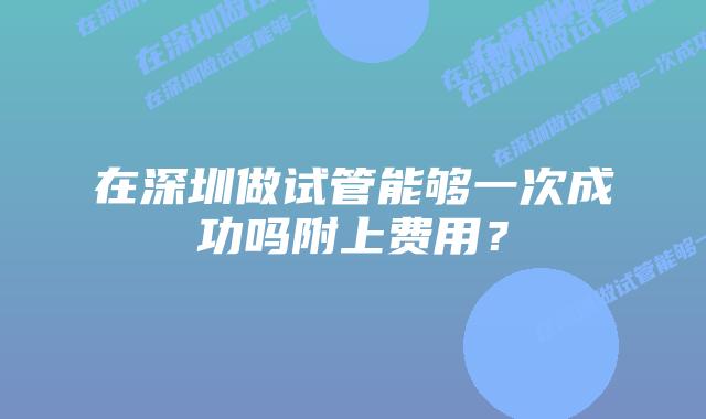 在深圳做试管能够一次成功吗附上费用？