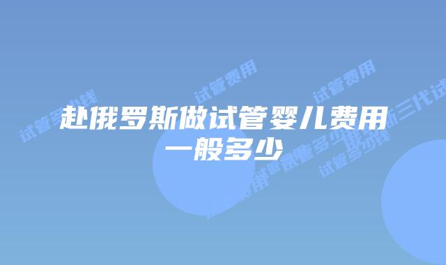 赴俄罗斯做试管婴儿费用一般多少