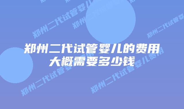 郑州二代试管婴儿的费用大概需要多少钱