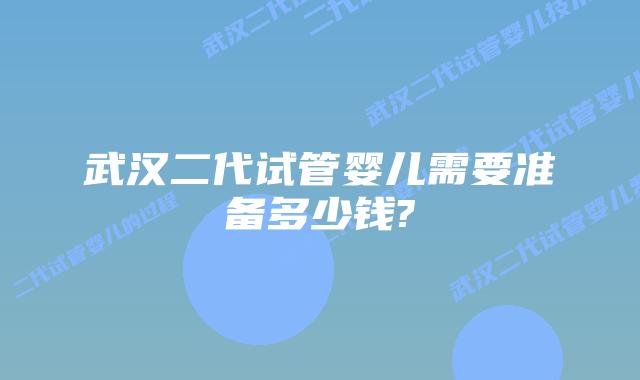 武汉二代试管婴儿需要准备多少钱?