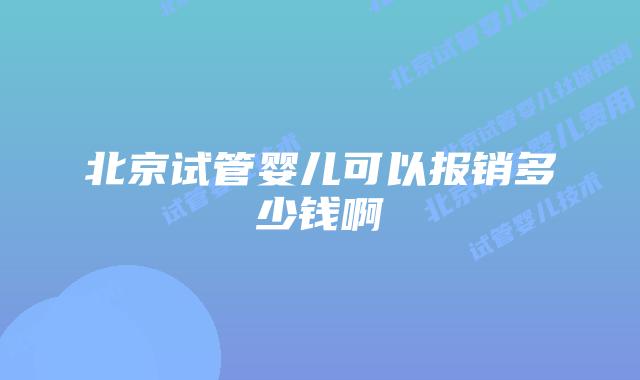 北京试管婴儿可以报销多少钱啊