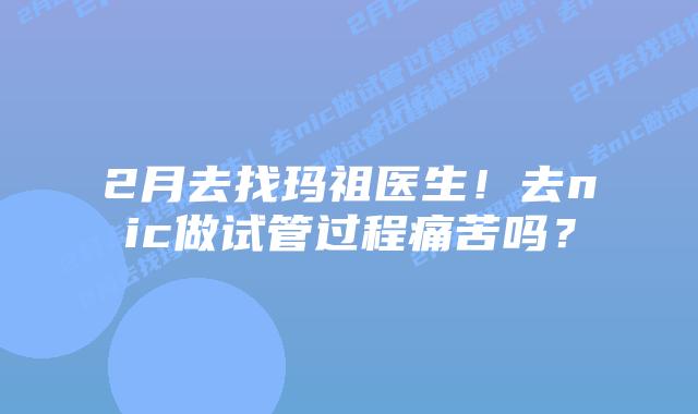 2月去找玛祖医生！去nic做试管过程痛苦吗？