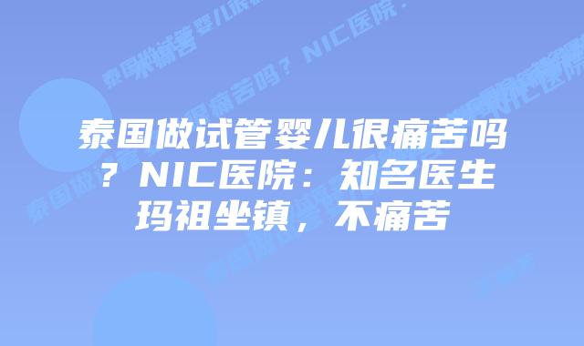 泰国做试管婴儿很痛苦吗?NIC医院:知名医生玛祖坐镇,不痛苦