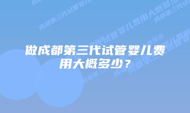 做成都第三代试管婴儿费用大概多少?