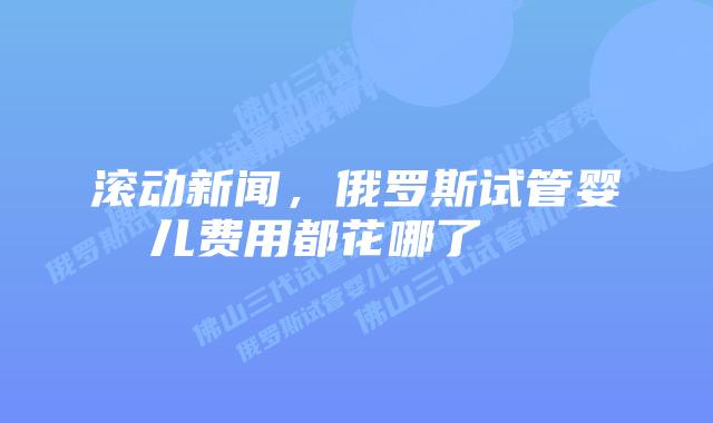 滚动新闻，俄罗斯试管婴儿费用都花哪了    