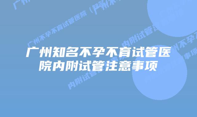 广州知名不孕不育试管医院内附试管注意事项