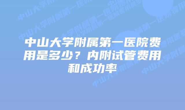中山大学附属第一医院费用是多少？内附试管费用和成功率