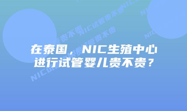 在泰国,NIC生殖中心进行试管婴儿贵不贵?