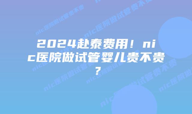 2024赴泰费用!nic医院做试管婴儿贵不贵?