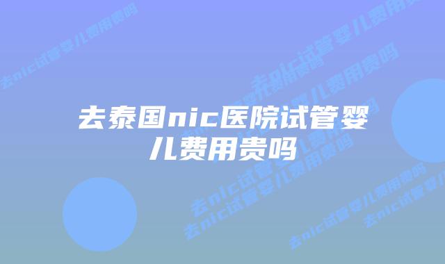 去泰国nic医院试管婴儿费用贵吗
