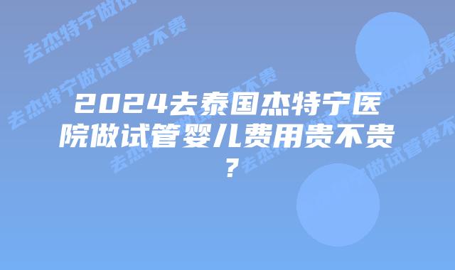 2024去泰国杰特宁医院做试管婴儿费用贵不贵？