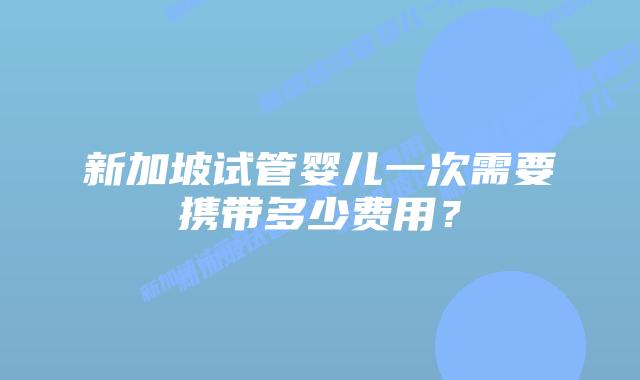 新加坡试管婴儿一次需要携带多少费用？