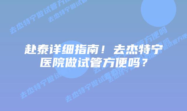 赴泰详细指南!去杰特宁医院做试管方便吗?