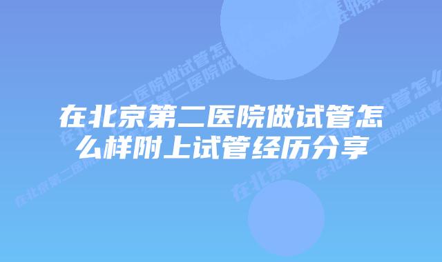 在北京第二医院做试管怎么样附上试管经历分享