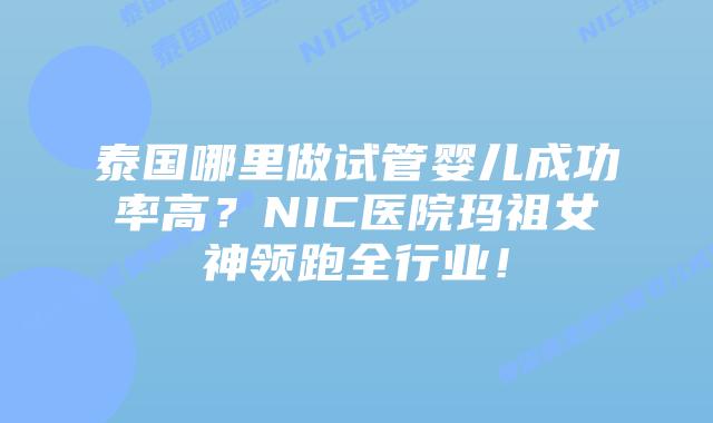 泰国哪里做试管婴儿成功率高？NIC医院玛祖女神领跑全行业！