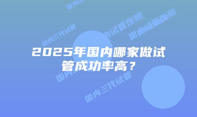 2025年国内哪家做试管成功率高？