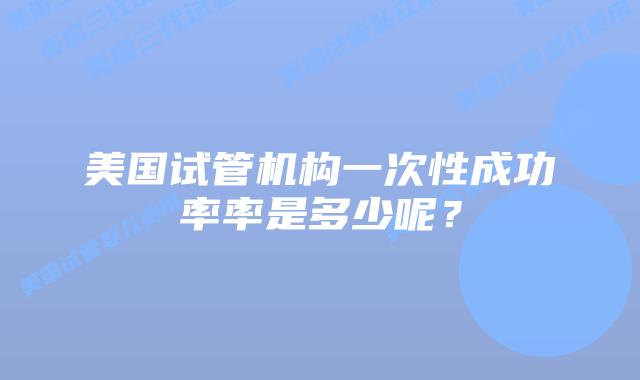 美国试管机构一次性成功率率是多少呢？