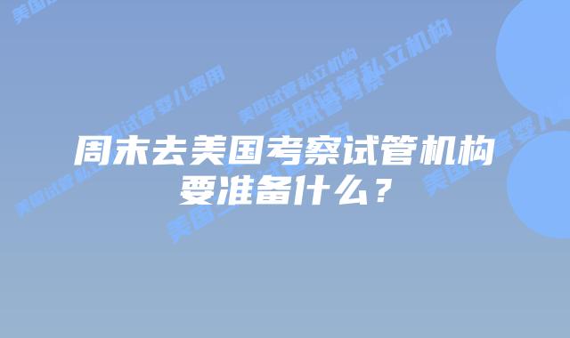 周末去美国考察试管机构要准备什么？