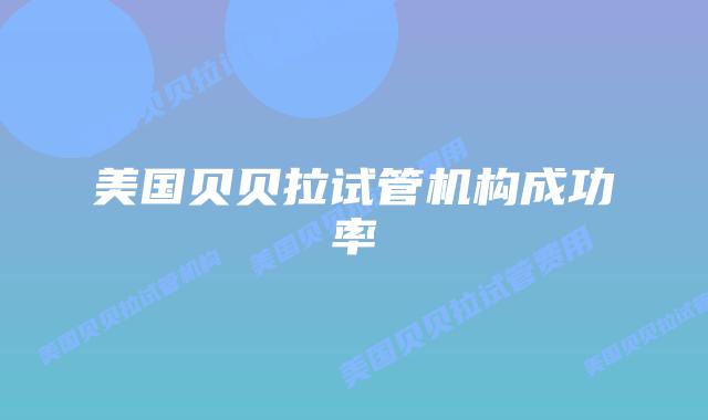 美国贝贝拉试管机构成功率