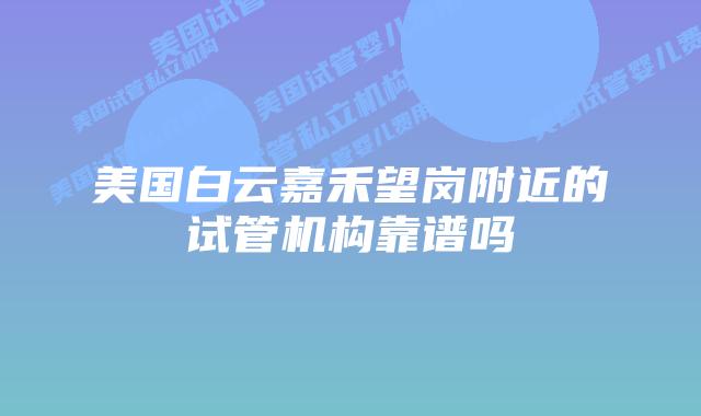 美国白云嘉禾望岗附近的试管机构靠谱吗